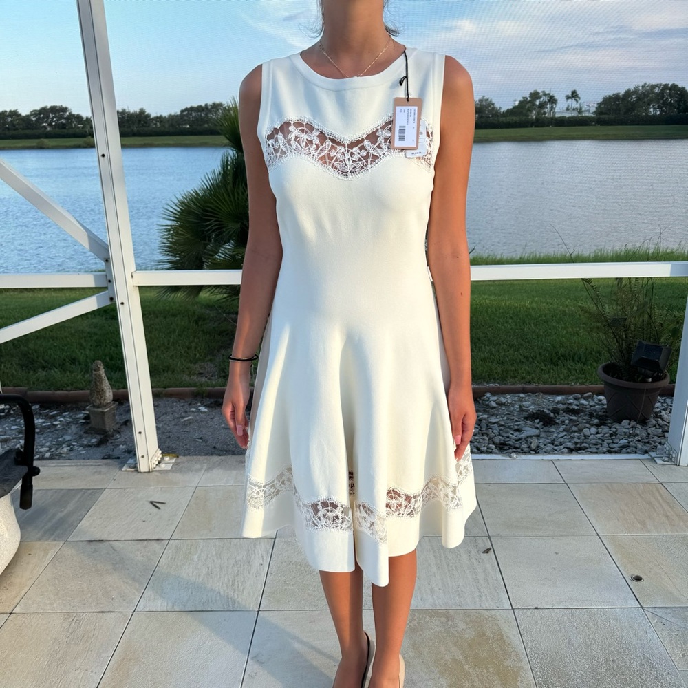 🆕 ALAIA Paris Dress White Laced Inset